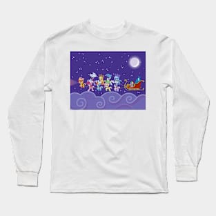 Cloudy Reindeer Night Long Sleeve T-Shirt